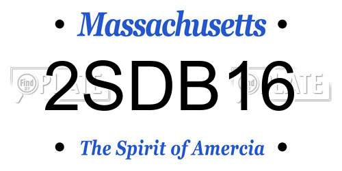 2SDB16 Massachusetts License Plate