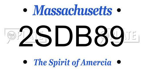 2SDB89 Massachusetts License Plate
