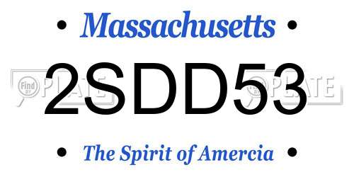 2SDD53 Massachusetts License Plate