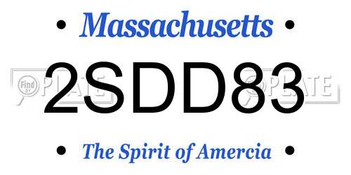 2SDD83 Massachusetts License Plate