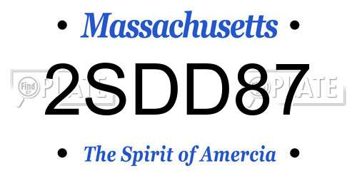 2SDD87 Massachusetts License Plate