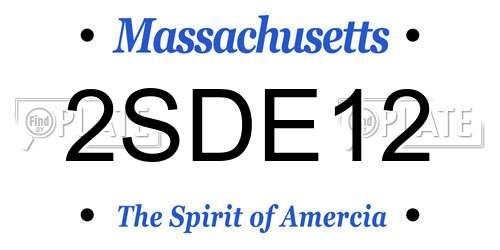 2SDE12 Massachusetts License Plate
