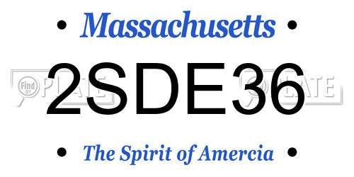 2SDE36 Massachusetts License Plate