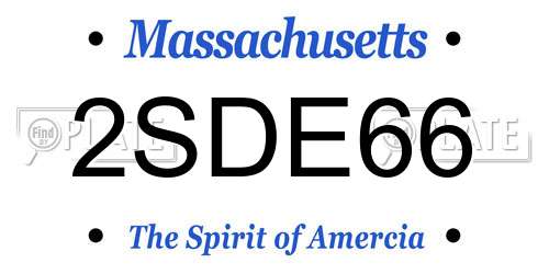 2SDE66 Massachusetts License Plate