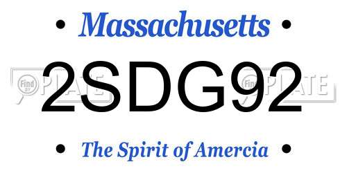2SDG92 Massachusetts License Plate