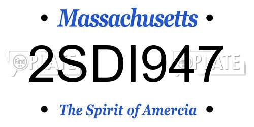 2SDI947 Massachusetts License Plate