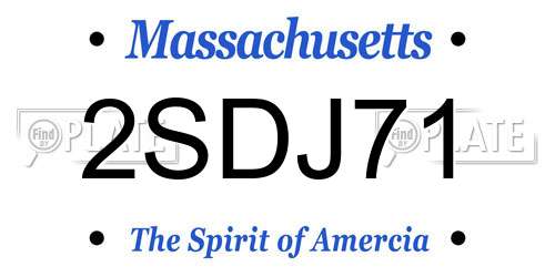 2SDJ71 Massachusetts License Plate