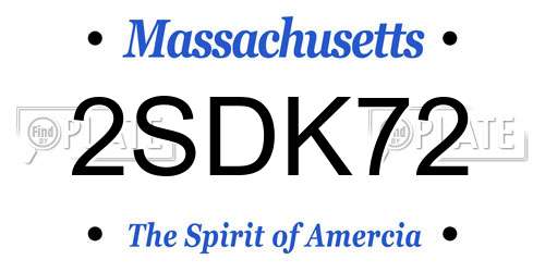 2SDK72 Massachusetts License Plate