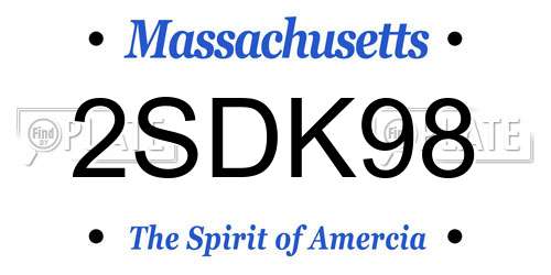 2SDK98 Massachusetts License Plate