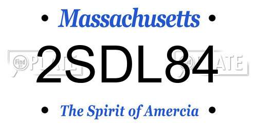 2SDL84 Massachusetts License Plate