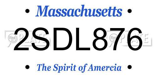 2SDL876 Massachusetts License Plate