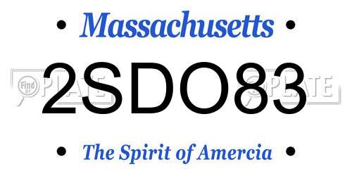 2SDO83 Massachusetts License Plate