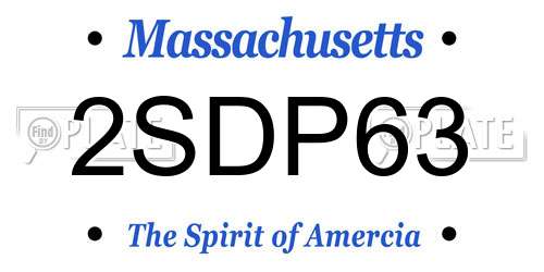 2SDP63 Massachusetts License Plate