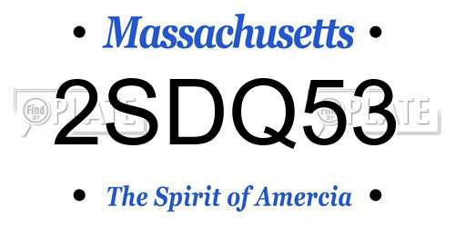 2SDQ53 Massachusetts License Plate