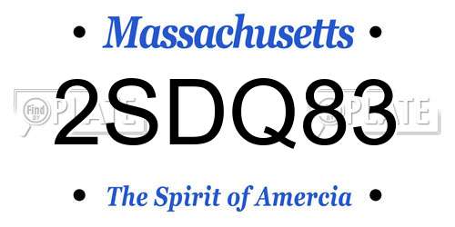 2SDQ83 Massachusetts License Plate