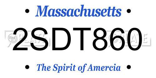 2SDT860 Massachusetts License Plate
