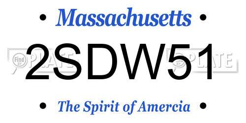 2SDW51 Massachusetts License Plate