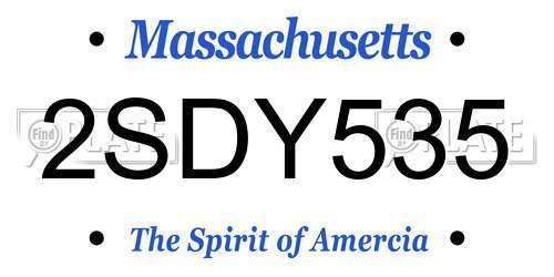 2SDY535 Massachusetts License Plate