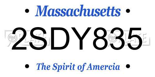 2SDY835 Massachusetts License Plate