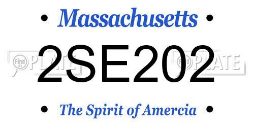 2SE202 Massachusetts License Plate