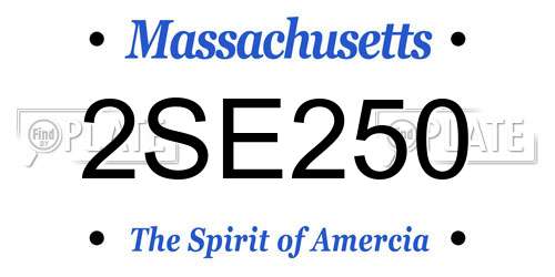 2SE250 Massachusetts License Plate