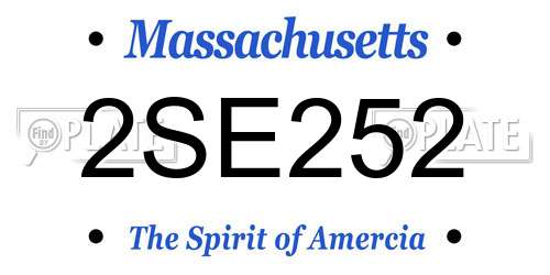 2SE252 Massachusetts License Plate