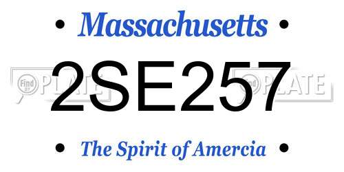 2SE257 Massachusetts License Plate