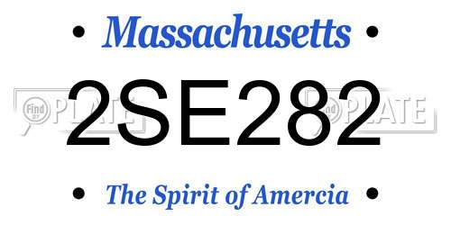2SE282 Massachusetts License Plate