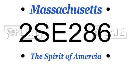 2SE286 Massachusetts License Plate