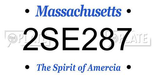 2SE287 Massachusetts License Plate