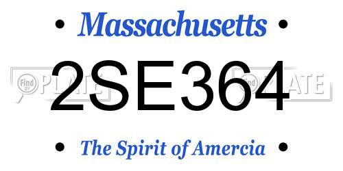 2SE364 Massachusetts License Plate