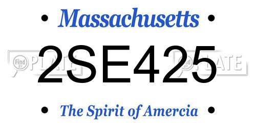 2SE425 Massachusetts License Plate