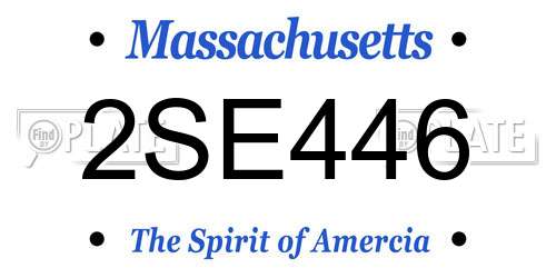 2SE446 Massachusetts License Plate