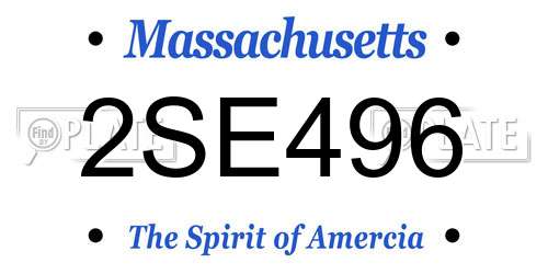 2SE496 Massachusetts License Plate