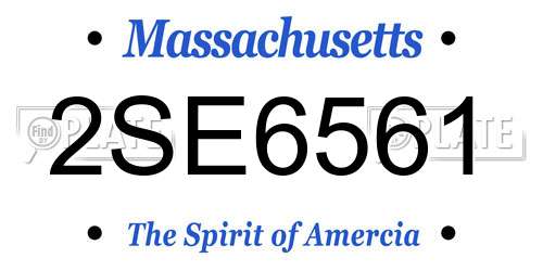 2SE6561 Massachusetts License Plate