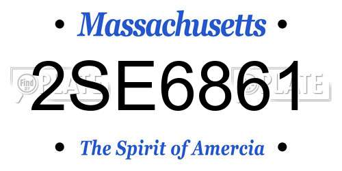 2SE6861 Massachusetts License Plate