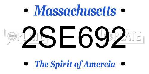 2SE692 Massachusetts License Plate