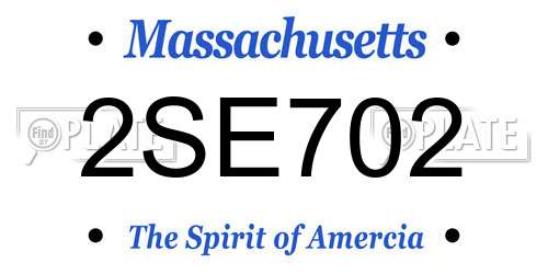 2SE702 Massachusetts License Plate