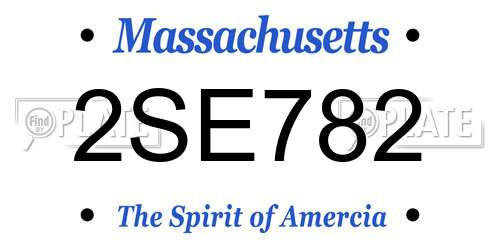 2SE782 Massachusetts License Plate