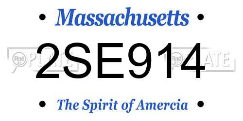 2SE914 Massachusetts License Plate