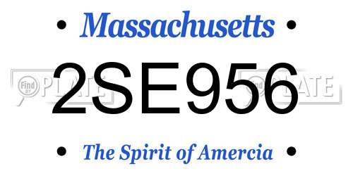 2SE956 Massachusetts License Plate