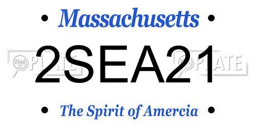2SEA21 Massachusetts License Plate