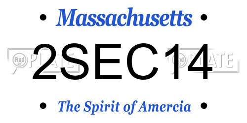 2SEC14 Massachusetts License Plate
