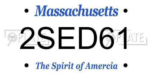 2SED61 Massachusetts License Plate