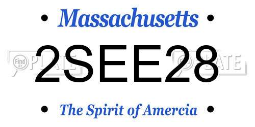 2SEE28 Massachusetts License Plate