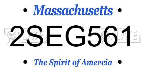 2SEG561 Massachusetts License Plate