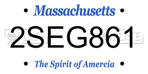 2SEG861 Massachusetts License Plate