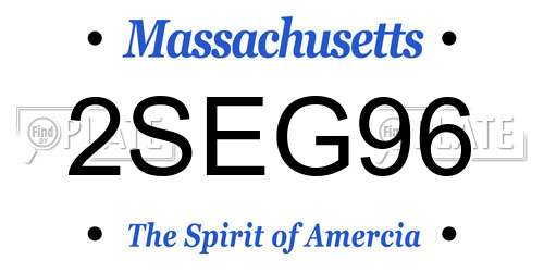 2SEG96 Massachusetts License Plate