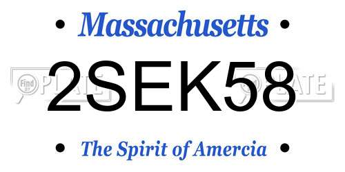 2SEK58 Massachusetts License Plate