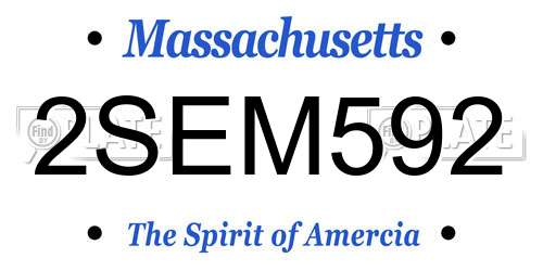 2SEM592 Massachusetts License Plate